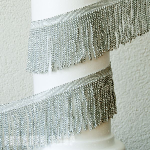 Fransen silber farben 10cm  Kordel
